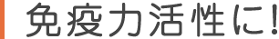 免疫力活性化に！